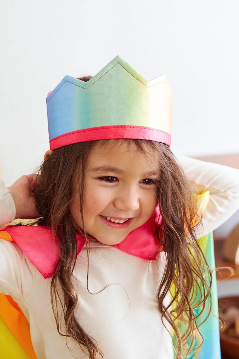 100% Silk Rainbow Crown For Birthdays and Dress Up