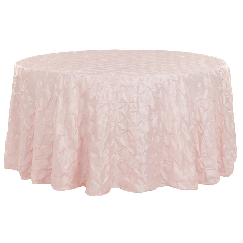 120" Pinchwheel Round Tablecloth - Blush/Rose Gold