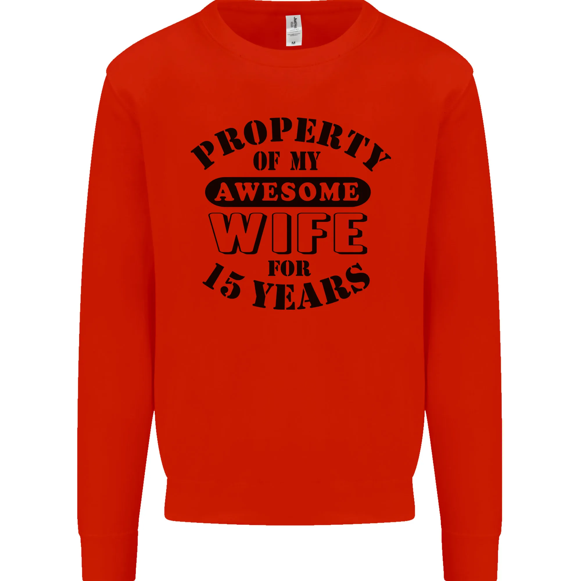 15th Wedding Anniversary 15 Year Funny Wife Mens Sweatshirt Jumper