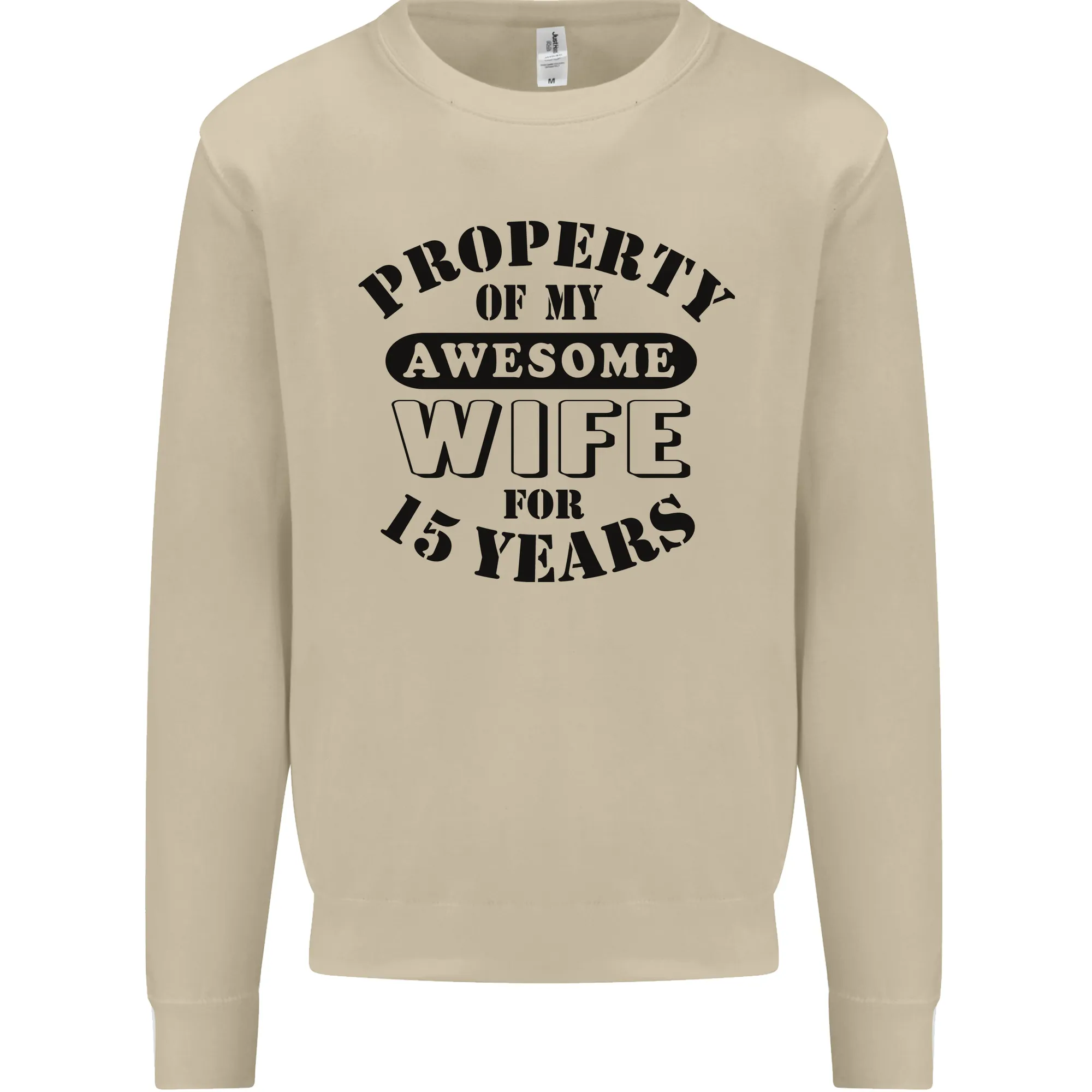 15th Wedding Anniversary 15 Year Funny Wife Mens Sweatshirt Jumper