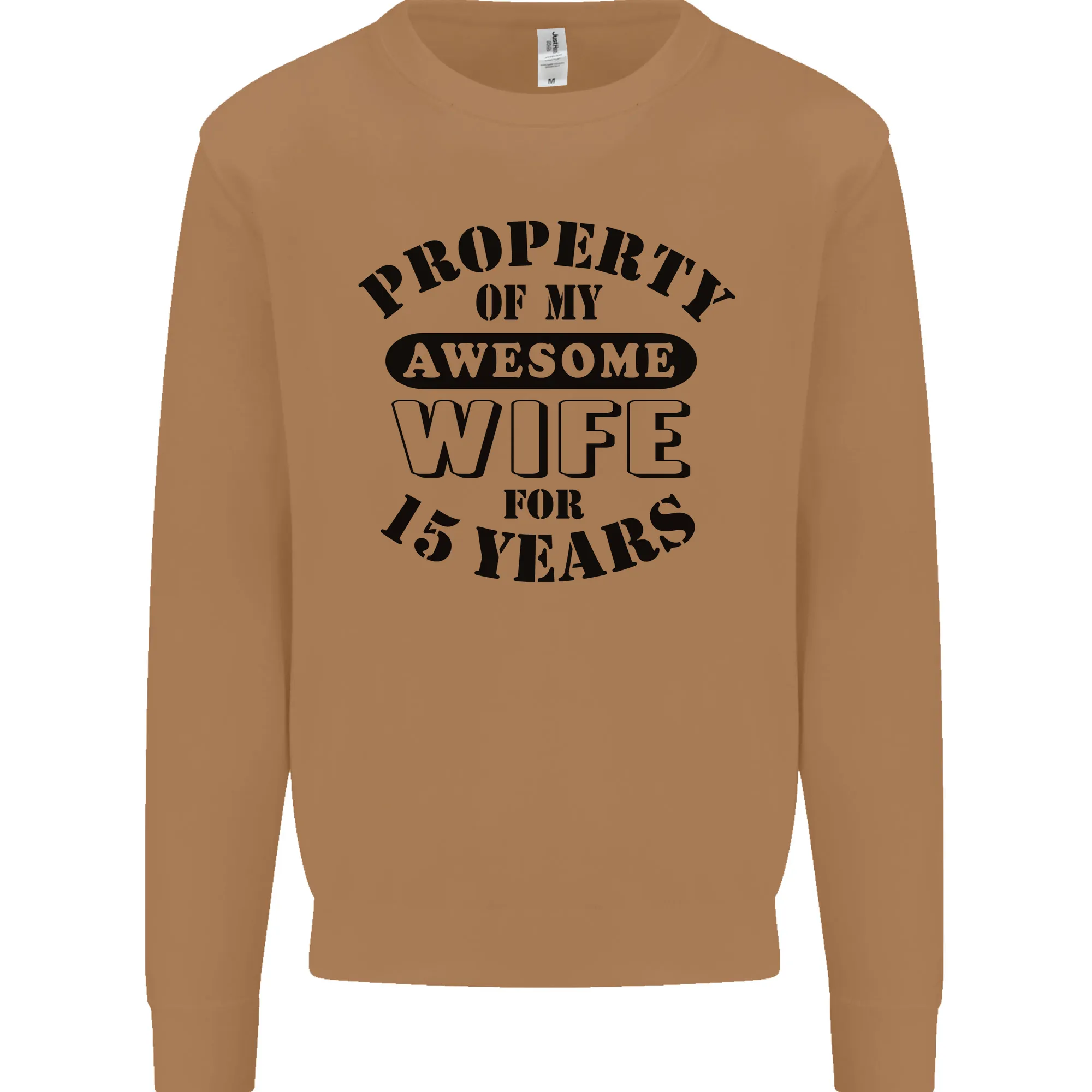 15th Wedding Anniversary 15 Year Funny Wife Mens Sweatshirt Jumper