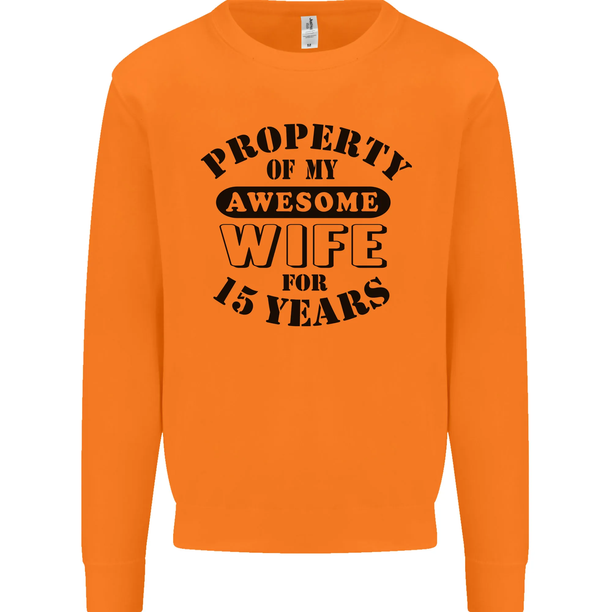 15th Wedding Anniversary 15 Year Funny Wife Mens Sweatshirt Jumper