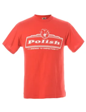 1990s Polish Printed T-shirt - M