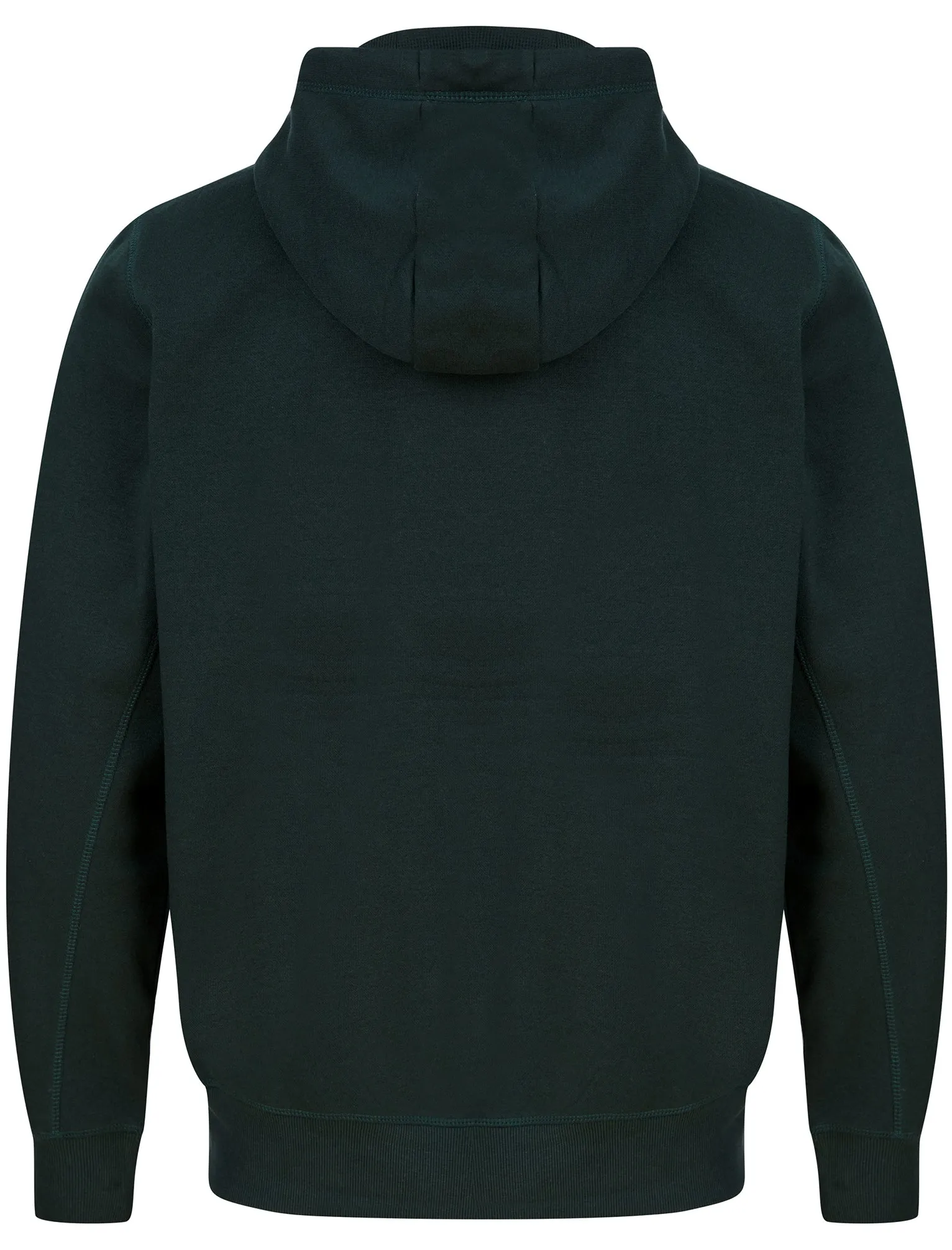 Abatt Motif Brushback Fleece Pullover Hoodie in Scarab Green - Tokyo Laundry