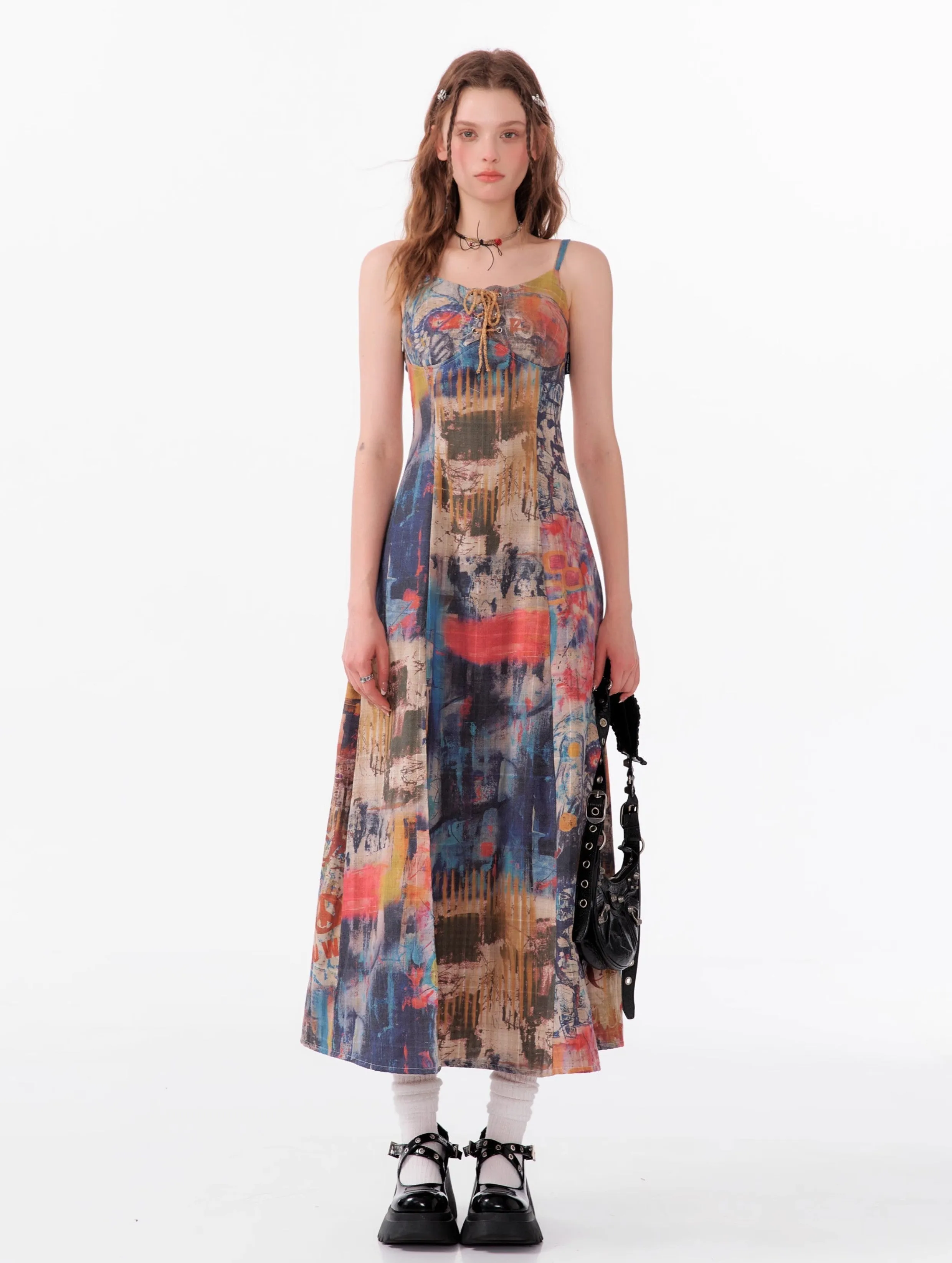 Abstract Print Maxi Dress