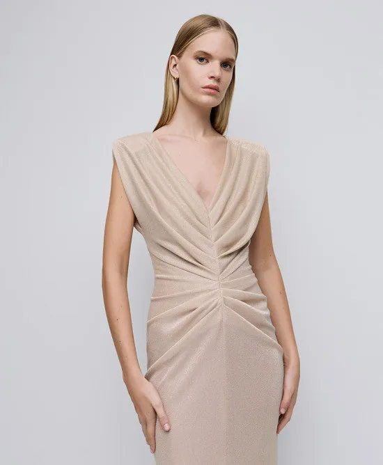 Access Gold Long Shimmering Dress