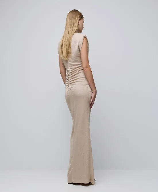 Access Gold Long Shimmering Dress