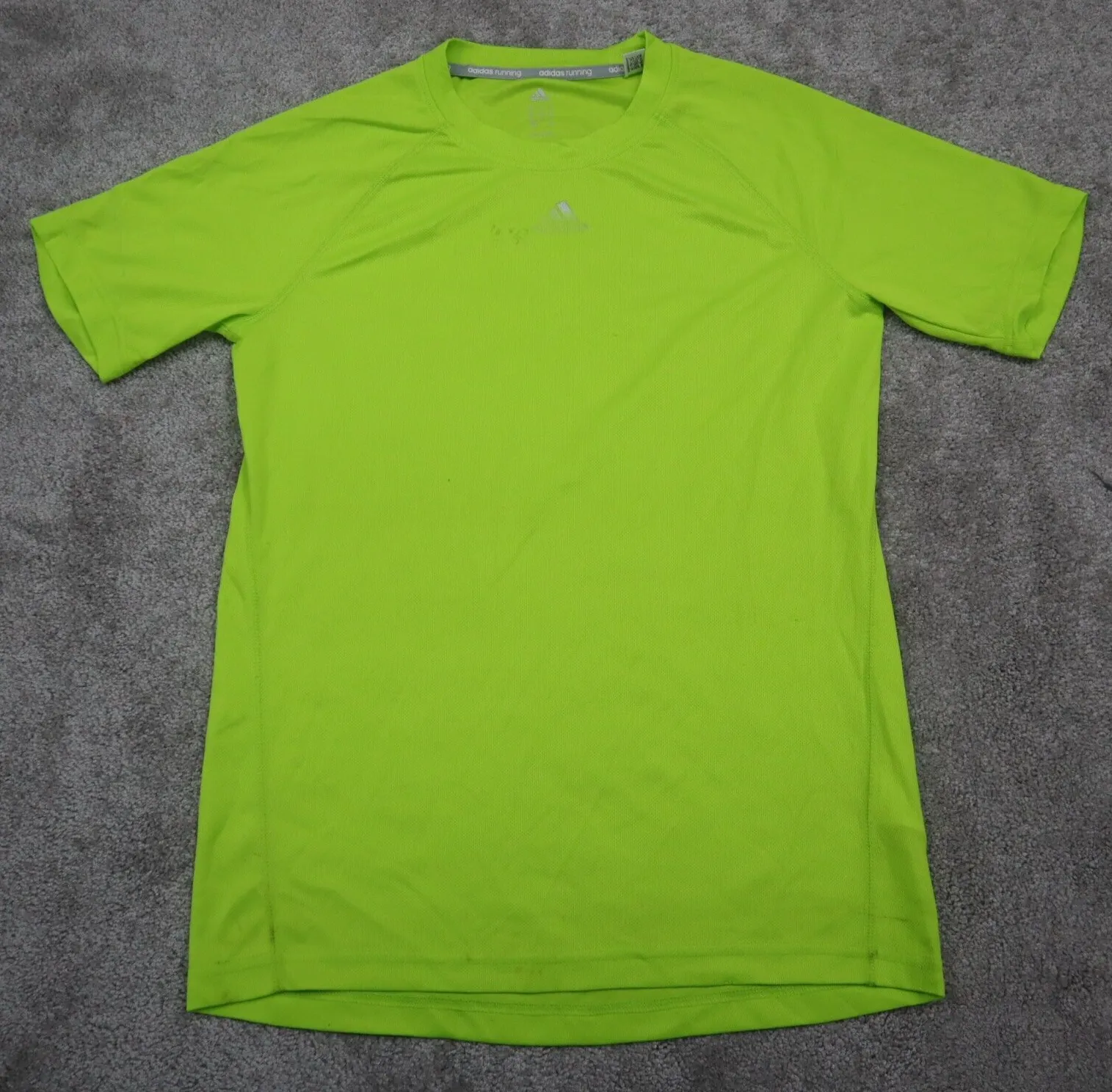 Adidas Athletics Sports T-Shirt Boys Small Light Green Short Sleeves Logo Shirt