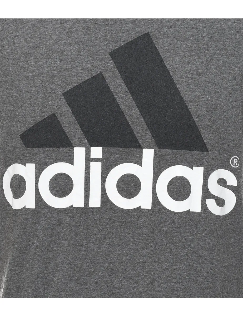 Adidas Grey Printed T-shirt - S