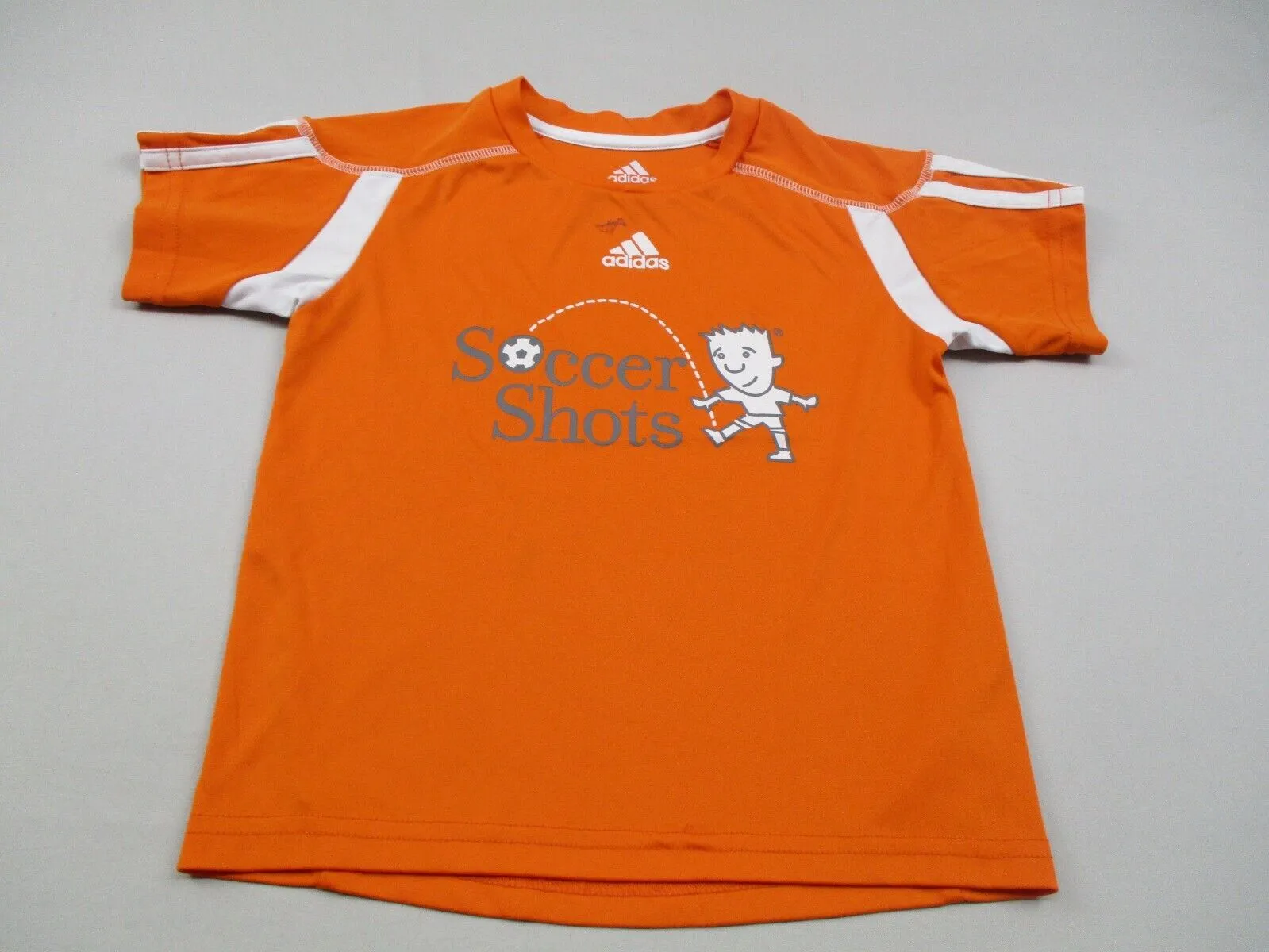 Adidas kids Boys Soocer Shot Graphics Sports T-Shirt Short Sleeves Orange Size S