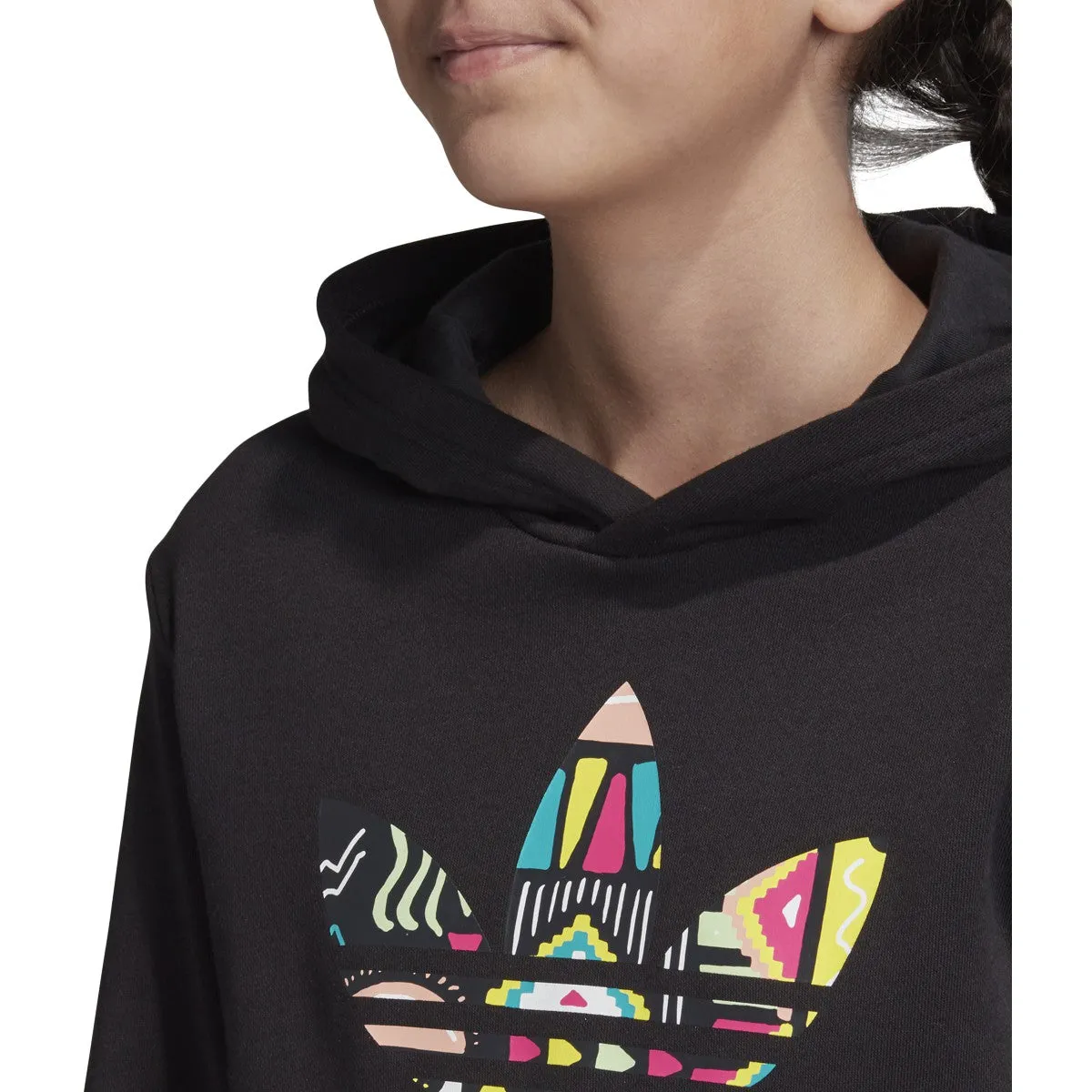 Adidas Logo Pattern Kids' Hoodie Black