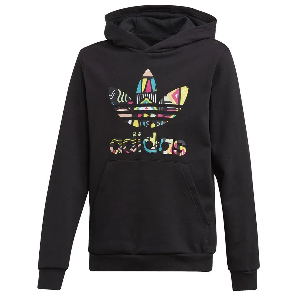 Adidas Logo Pattern Kids' Hoodie Black