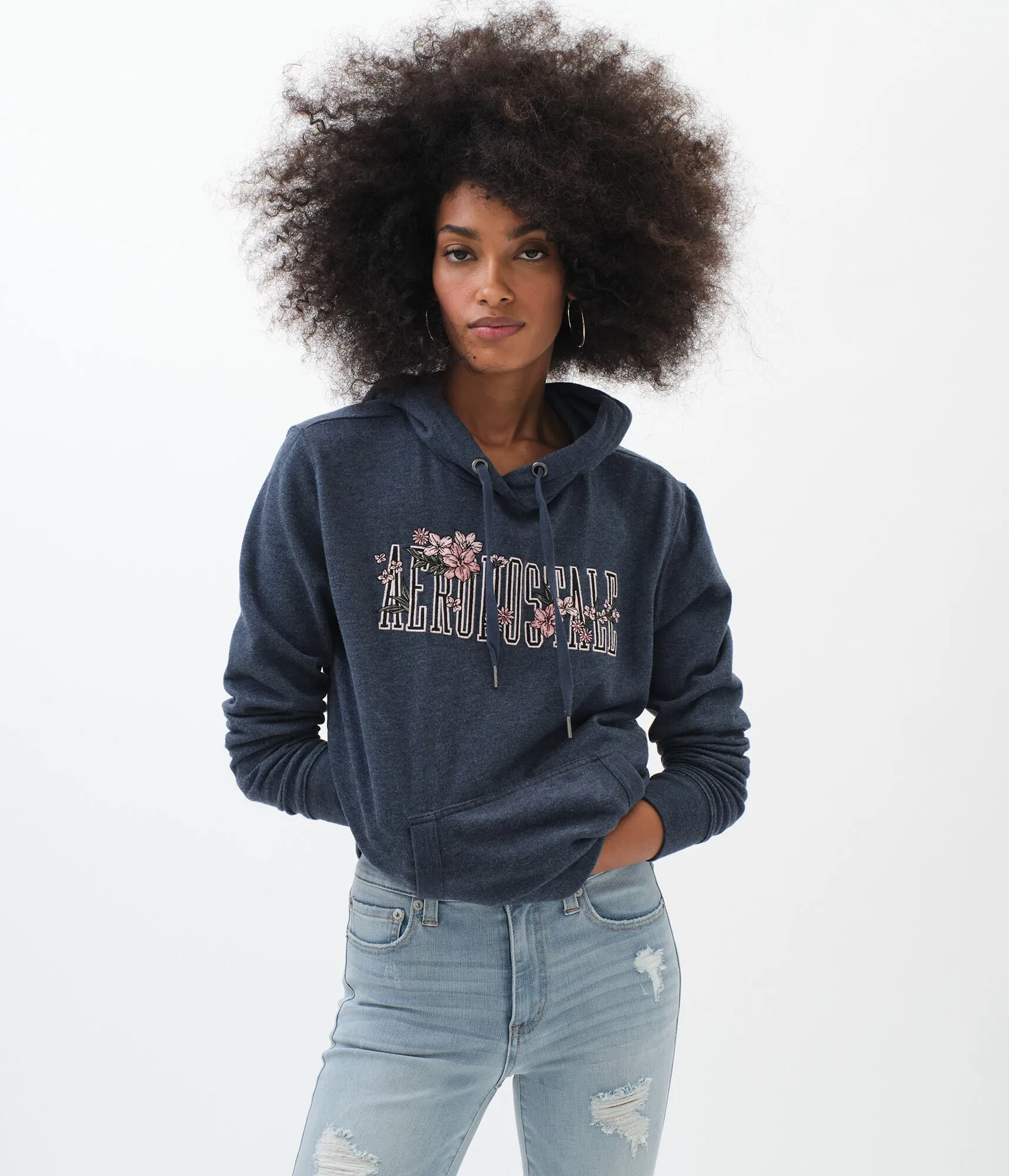 Aeropostale Floral Pullover Hoodie