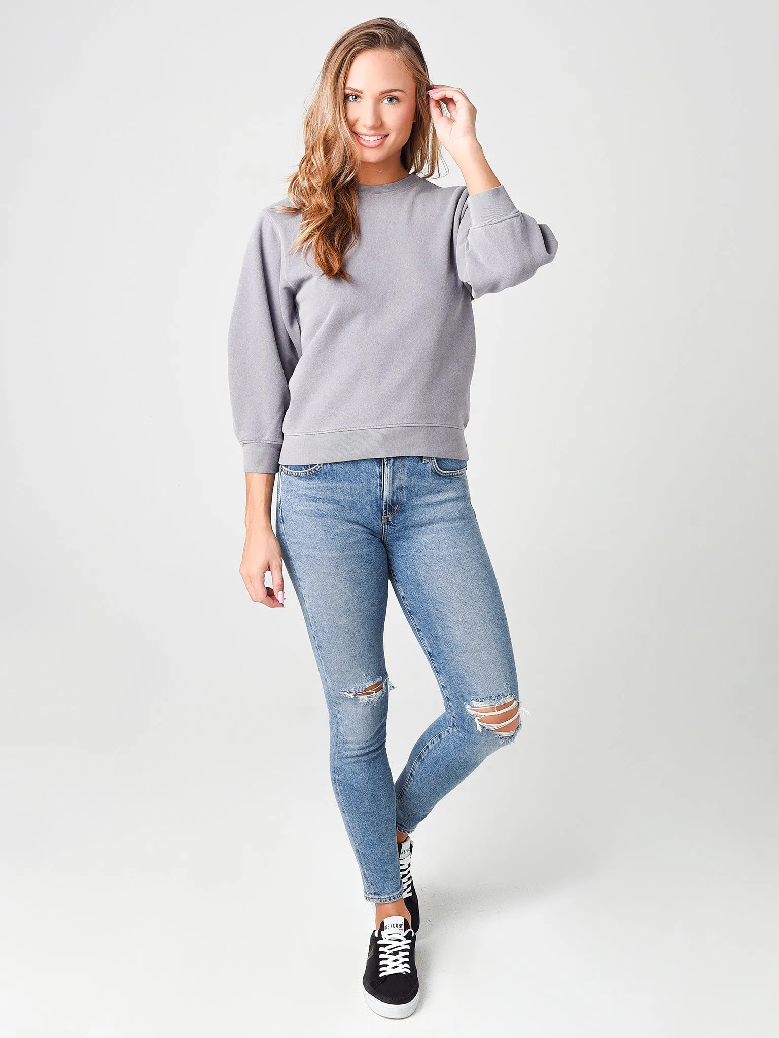 Agolde Women's Thora 3/4 Sleeve Sweatshirt