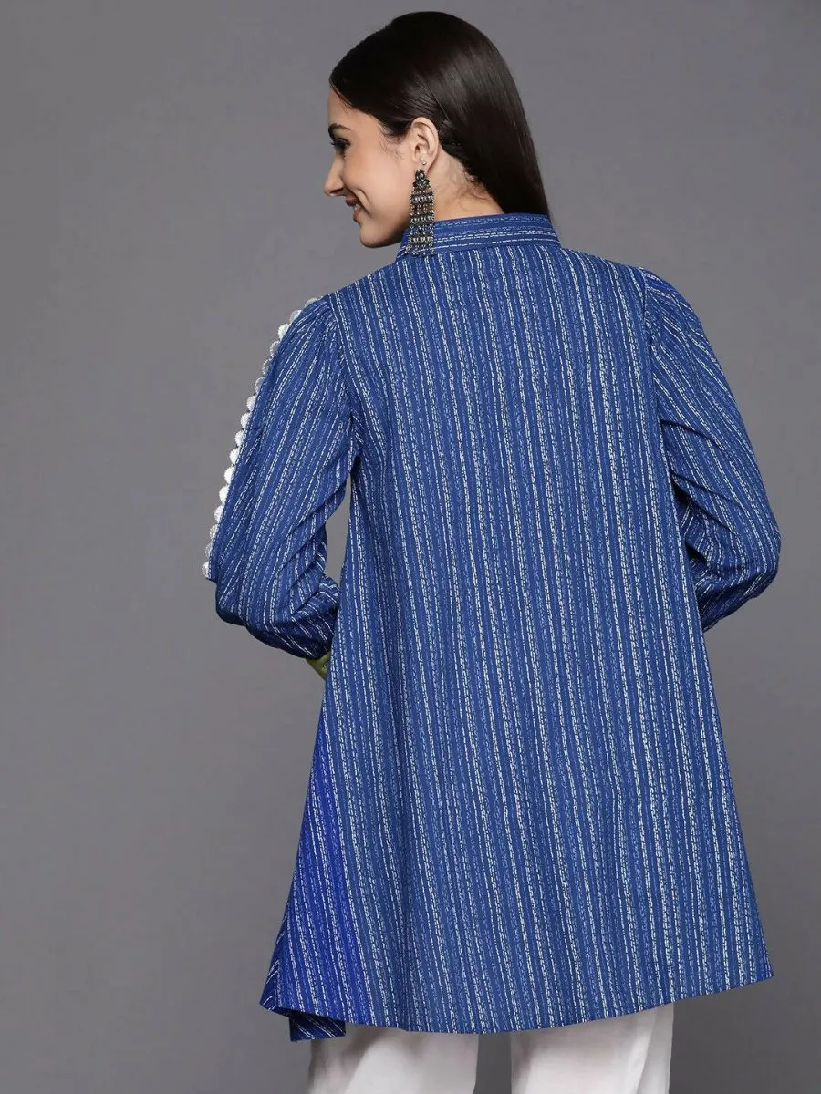 Ahalyaa Women Blue Cotton Printed Tunic