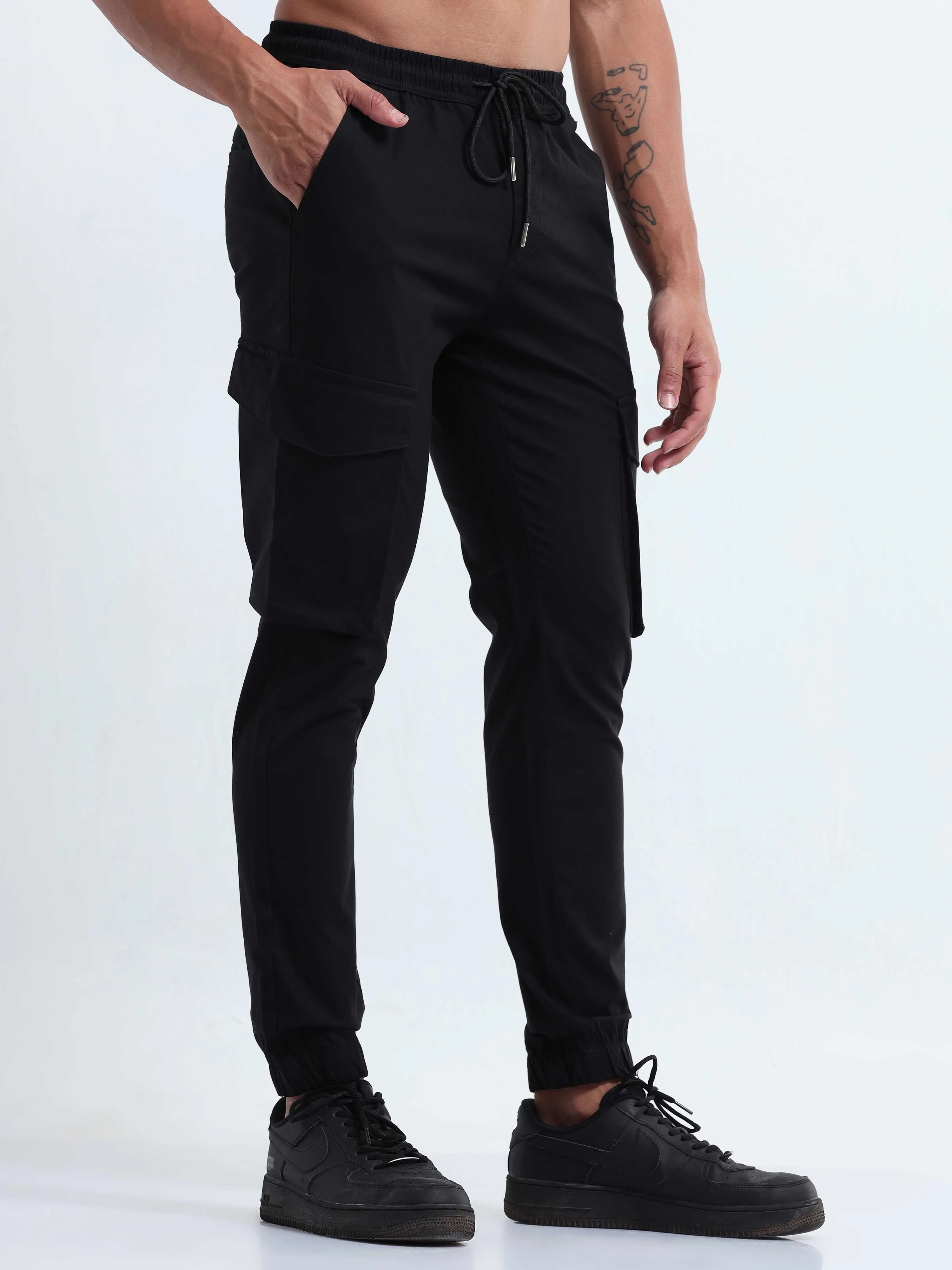 Air Sense Black Cargo Joggers