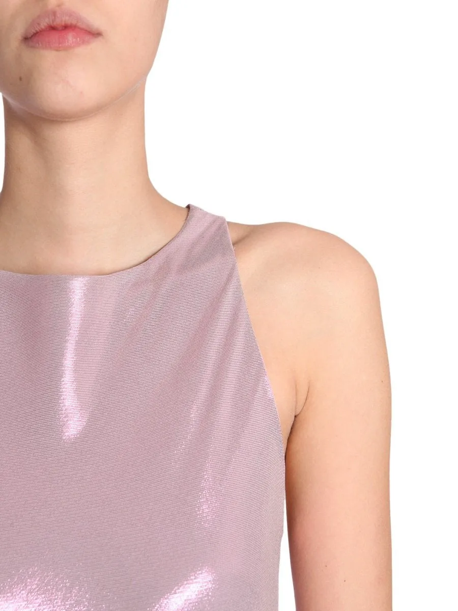 Alberta Ferretti Shimmery Sleeveless Dress