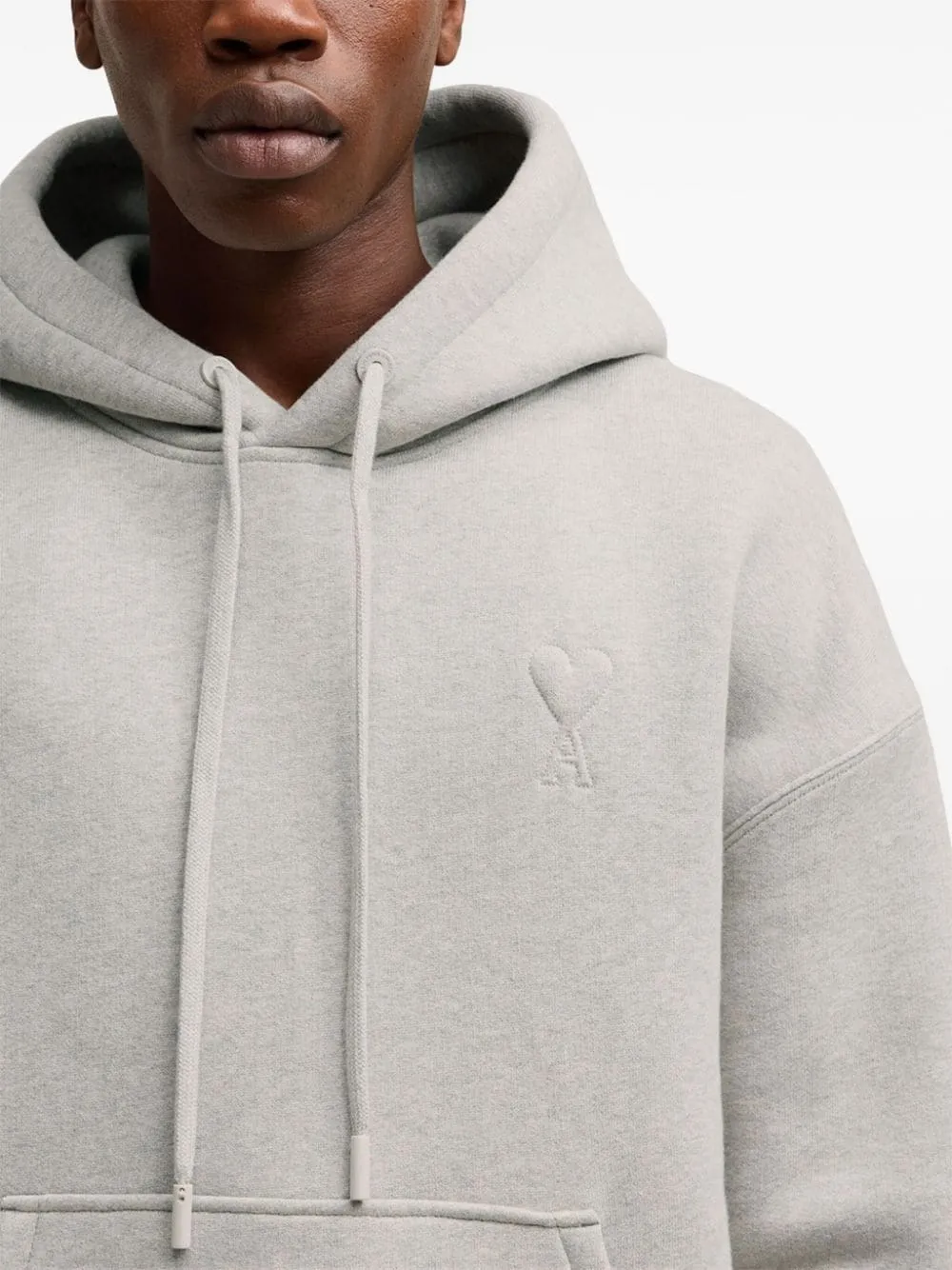 AMI - ADC Embossed Hoodie Heather Ash Grey