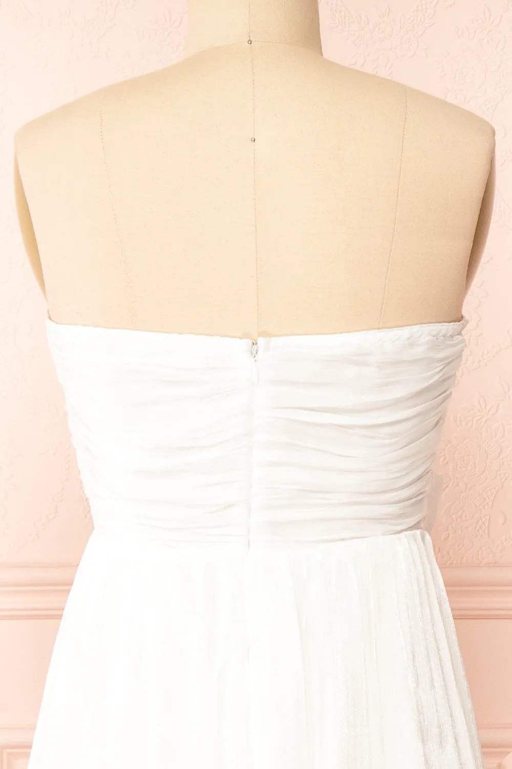 Anaiis | White Strapless Midi Dress