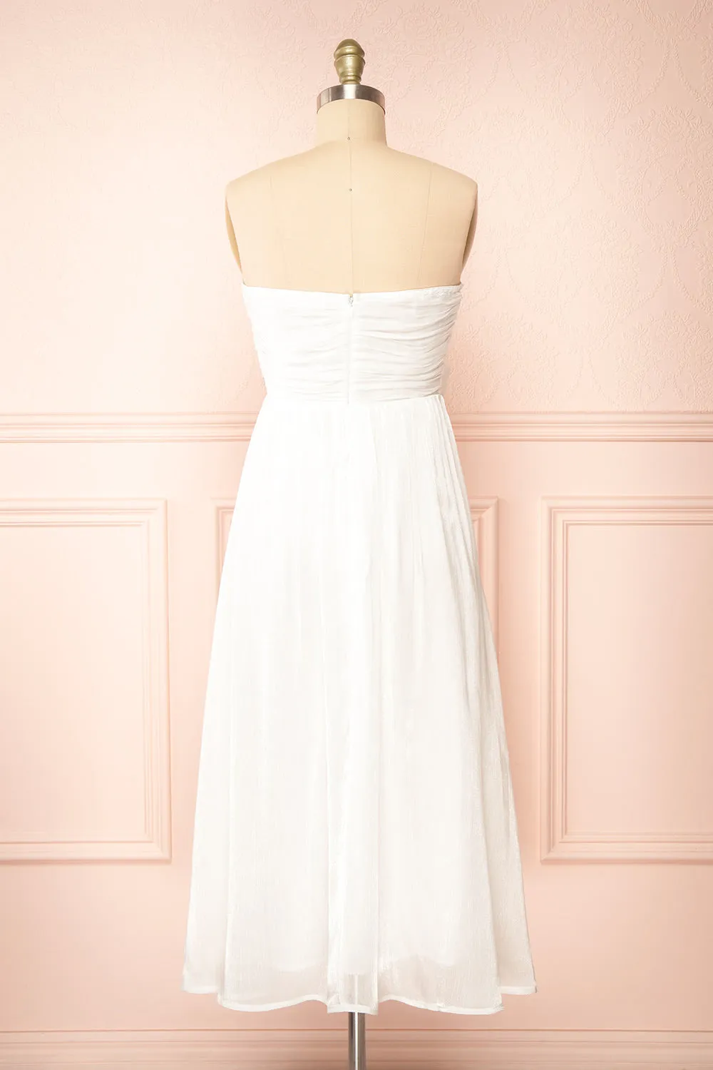 Anaiis | White Strapless Midi Dress