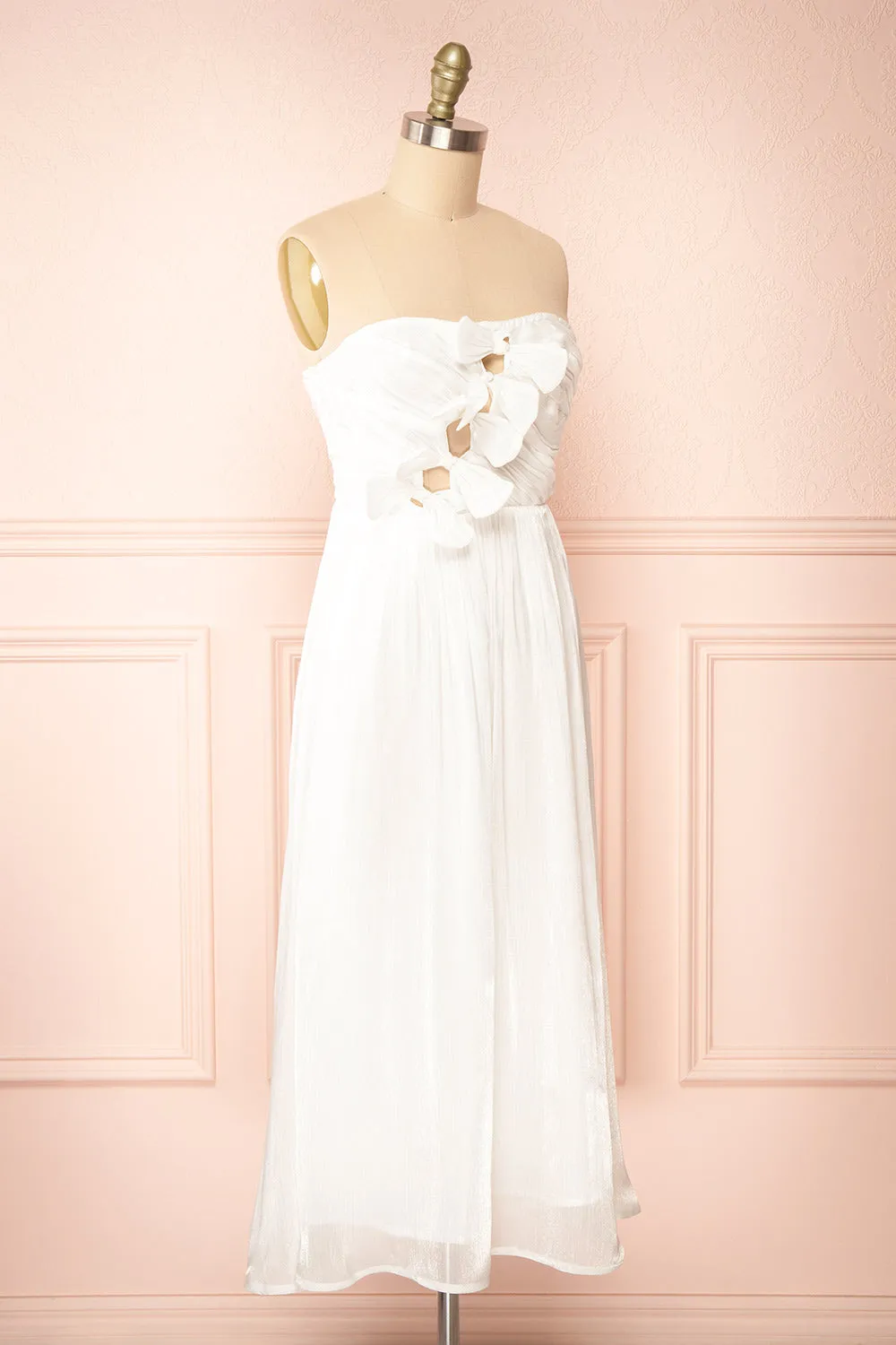 Anaiis | White Strapless Midi Dress