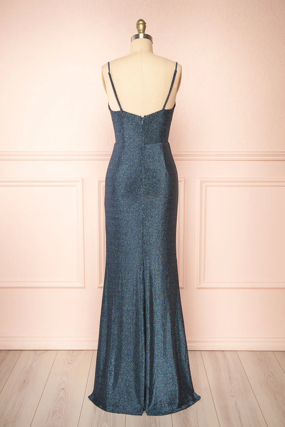 Aranjuez | Twist Neckline Shimmery Maxi Dress