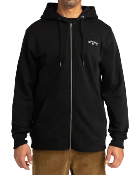 Arch Zip Hoodie in Black