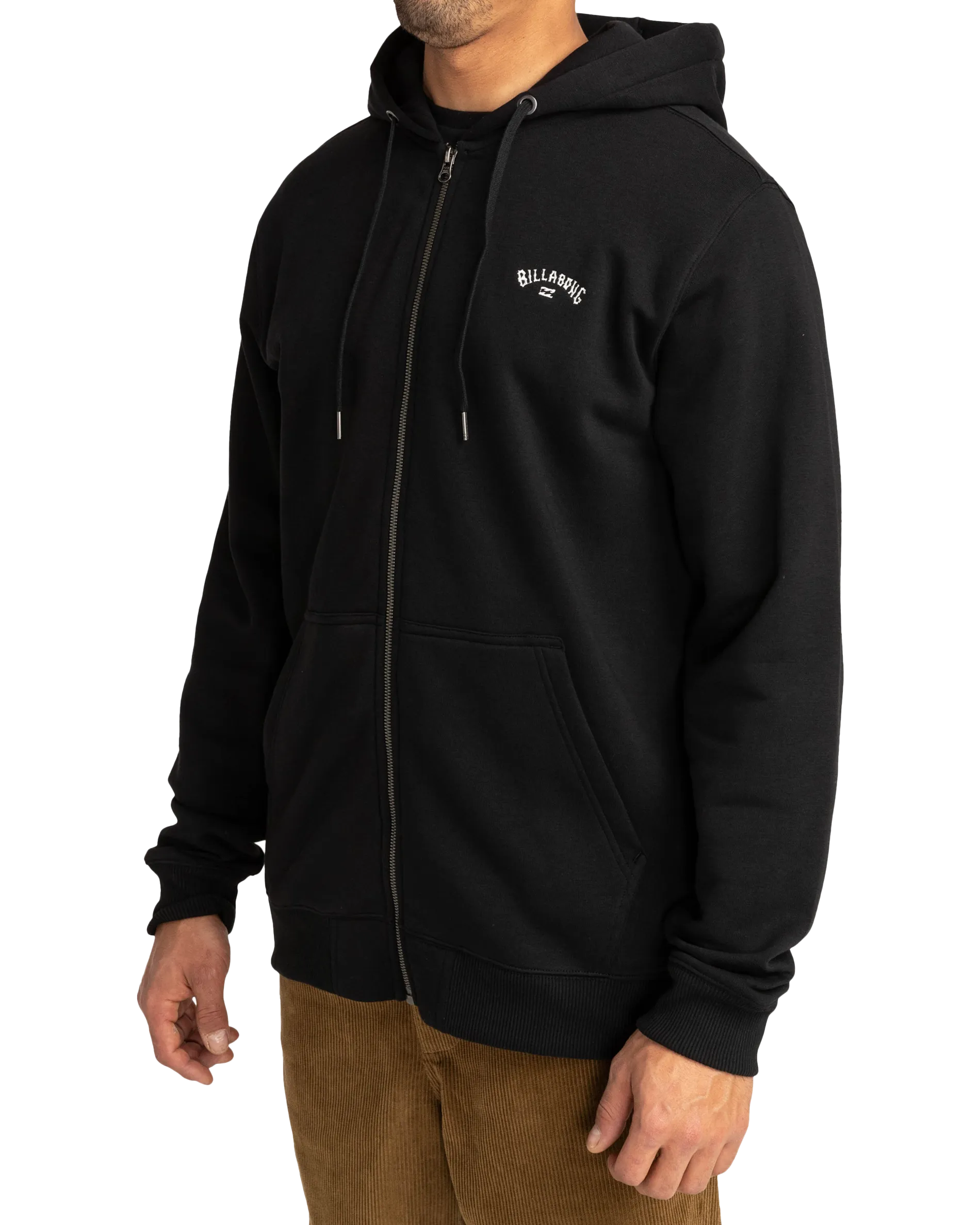 Arch Zip Hoodie in Black