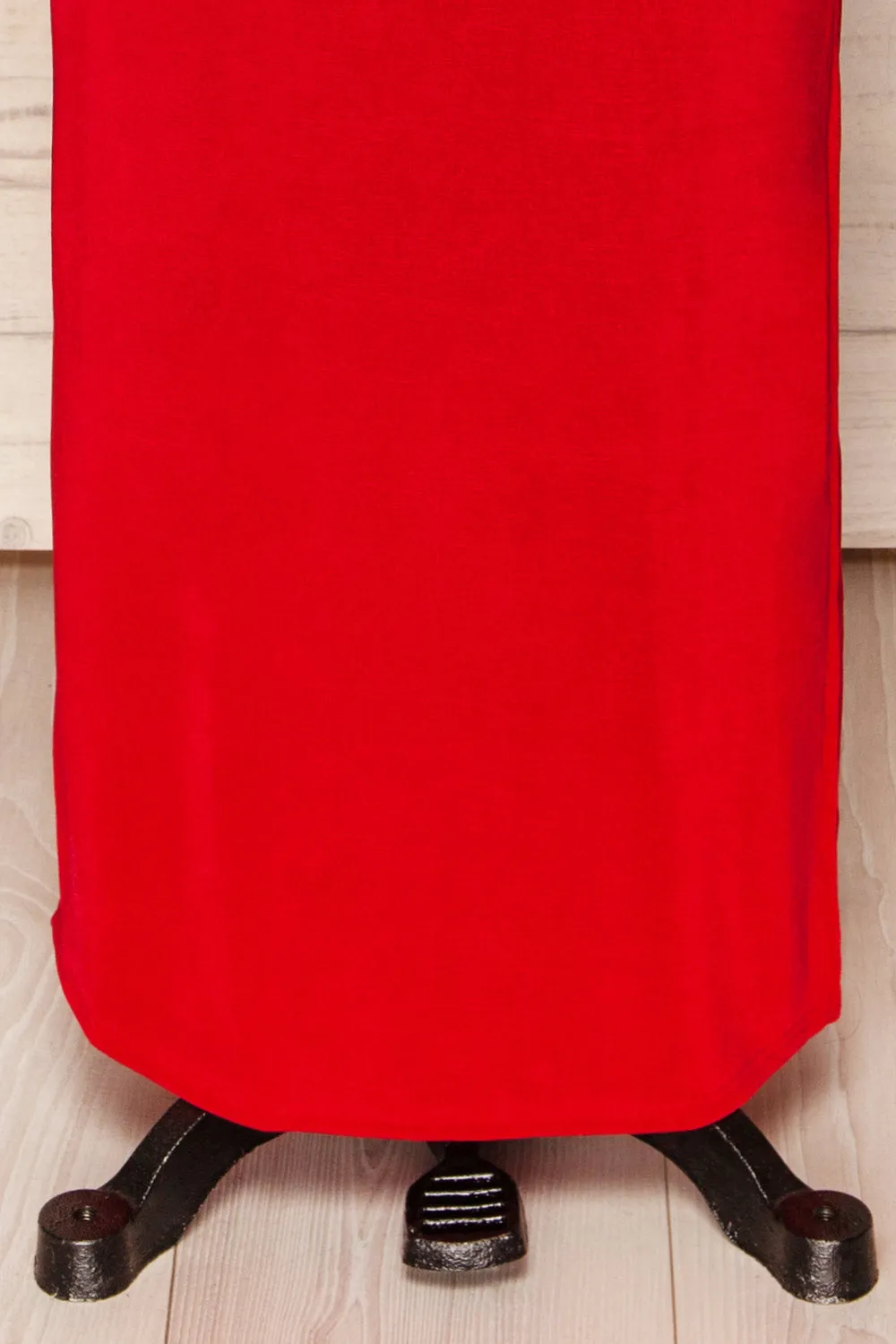 Ardoz Red | Shimmery Midi Dress w/ Cowl Neck