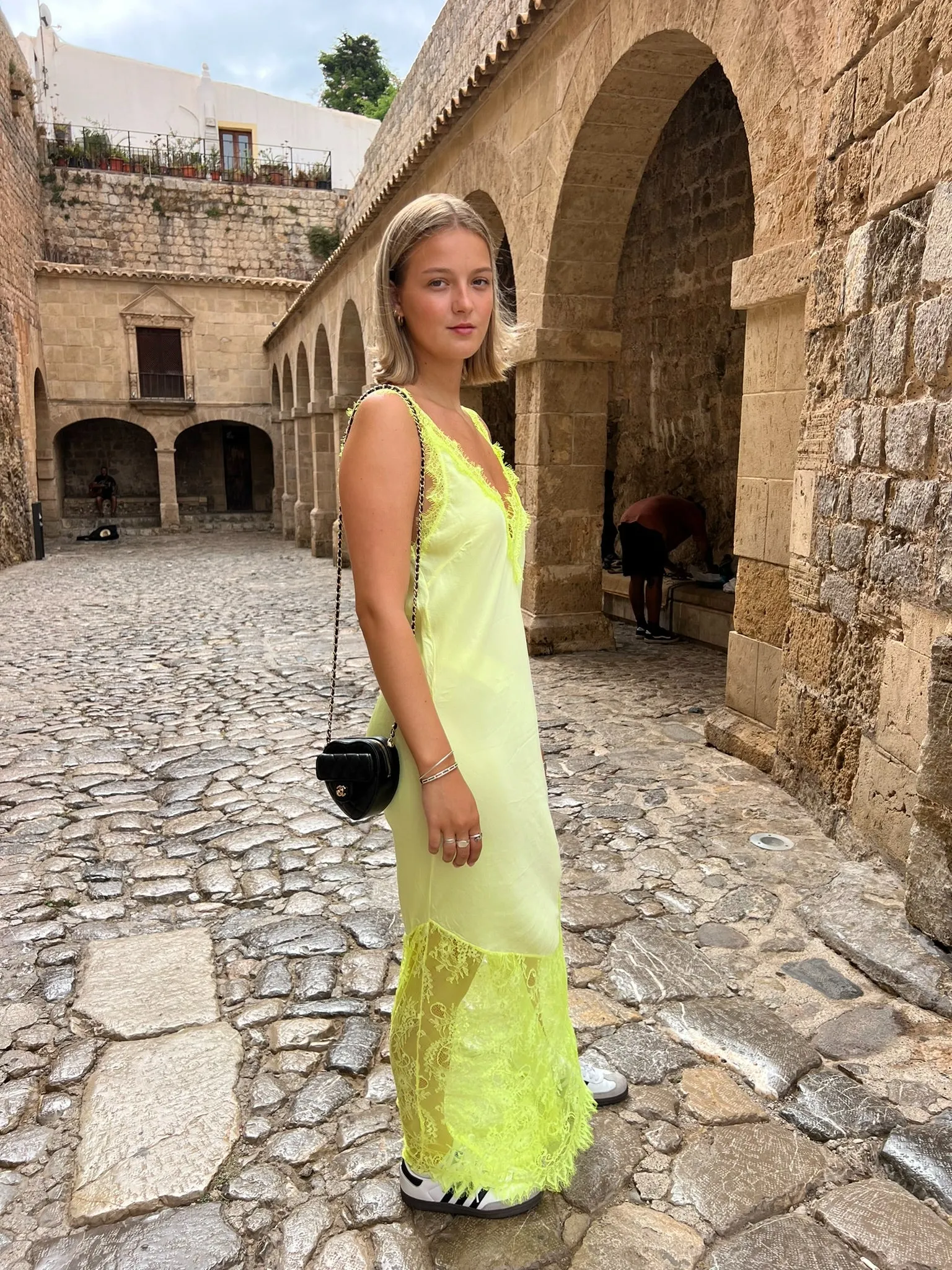 ARIA Lace Maxi in Neon Yellow