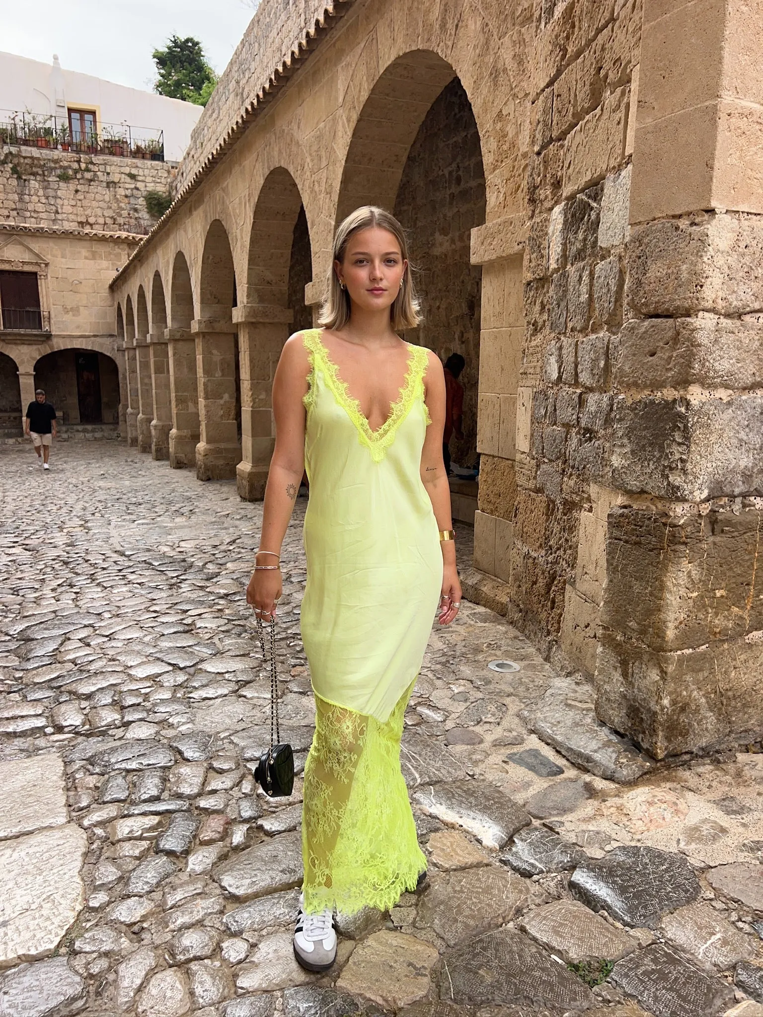 ARIA Lace Maxi in Neon Yellow