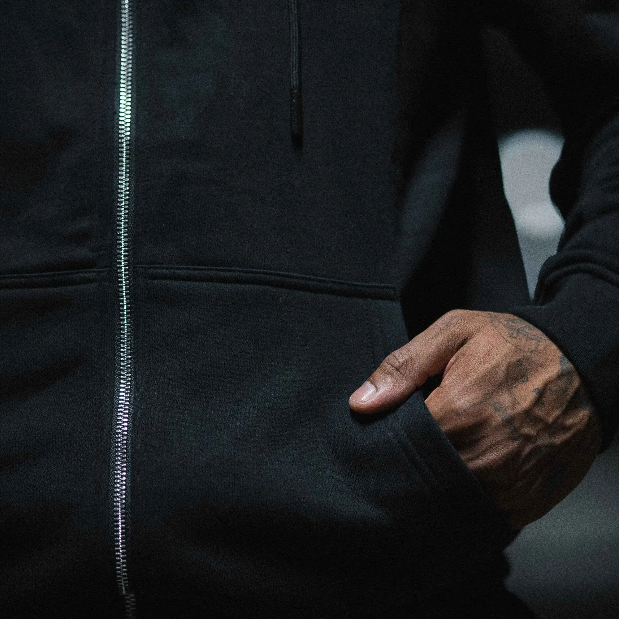 Ascend Zip-Up Hoodie - Black/White