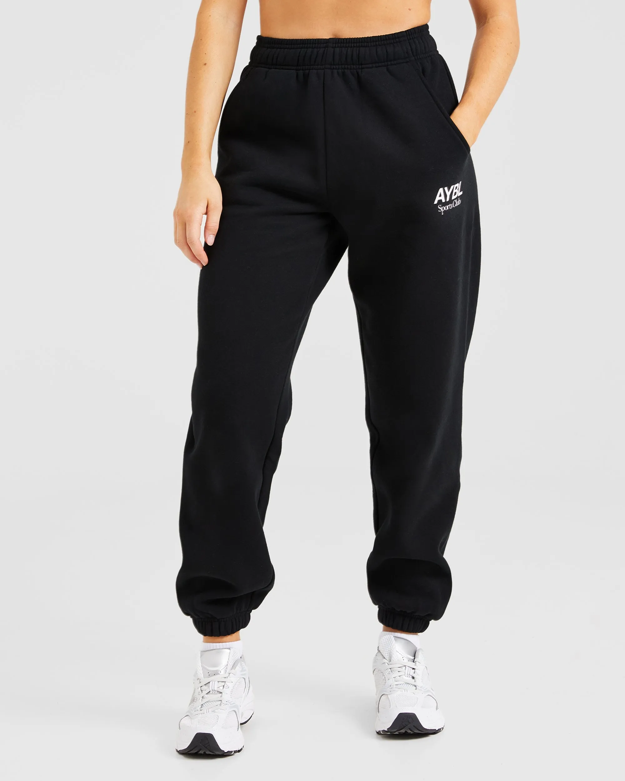 AYBL Sports Club Oversized Joggers - Black/White