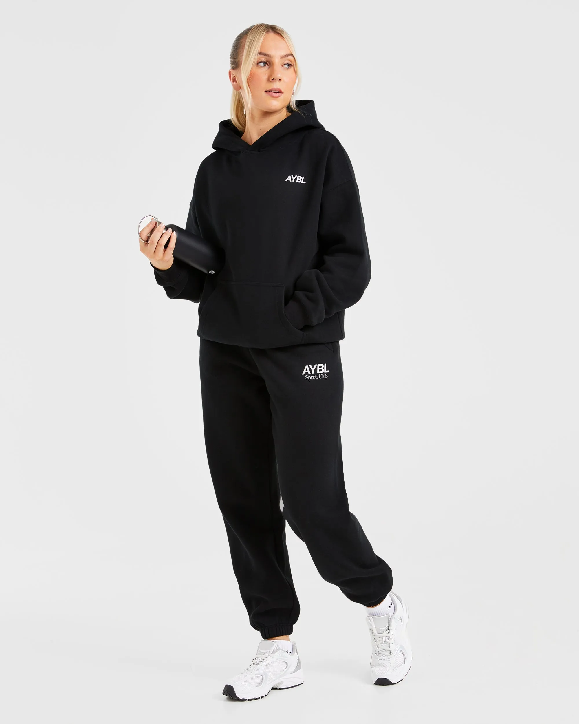 AYBL Sports Club Oversized Joggers - Black/White