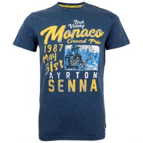 Ayrton Senna T-shirt, Monaco 1987, Blue, 2018