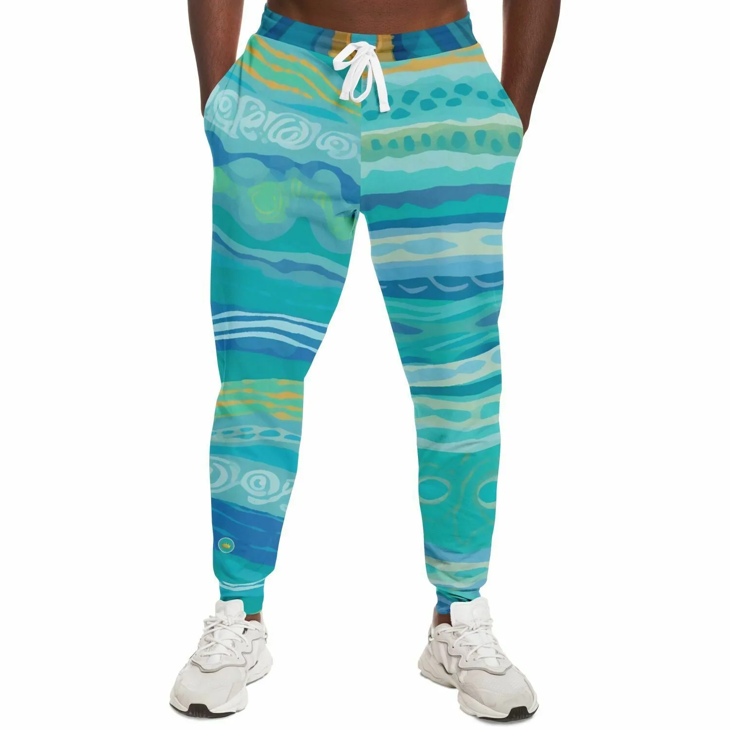 Bahamian Blue Waves Eco-Poly Unisex Joggers