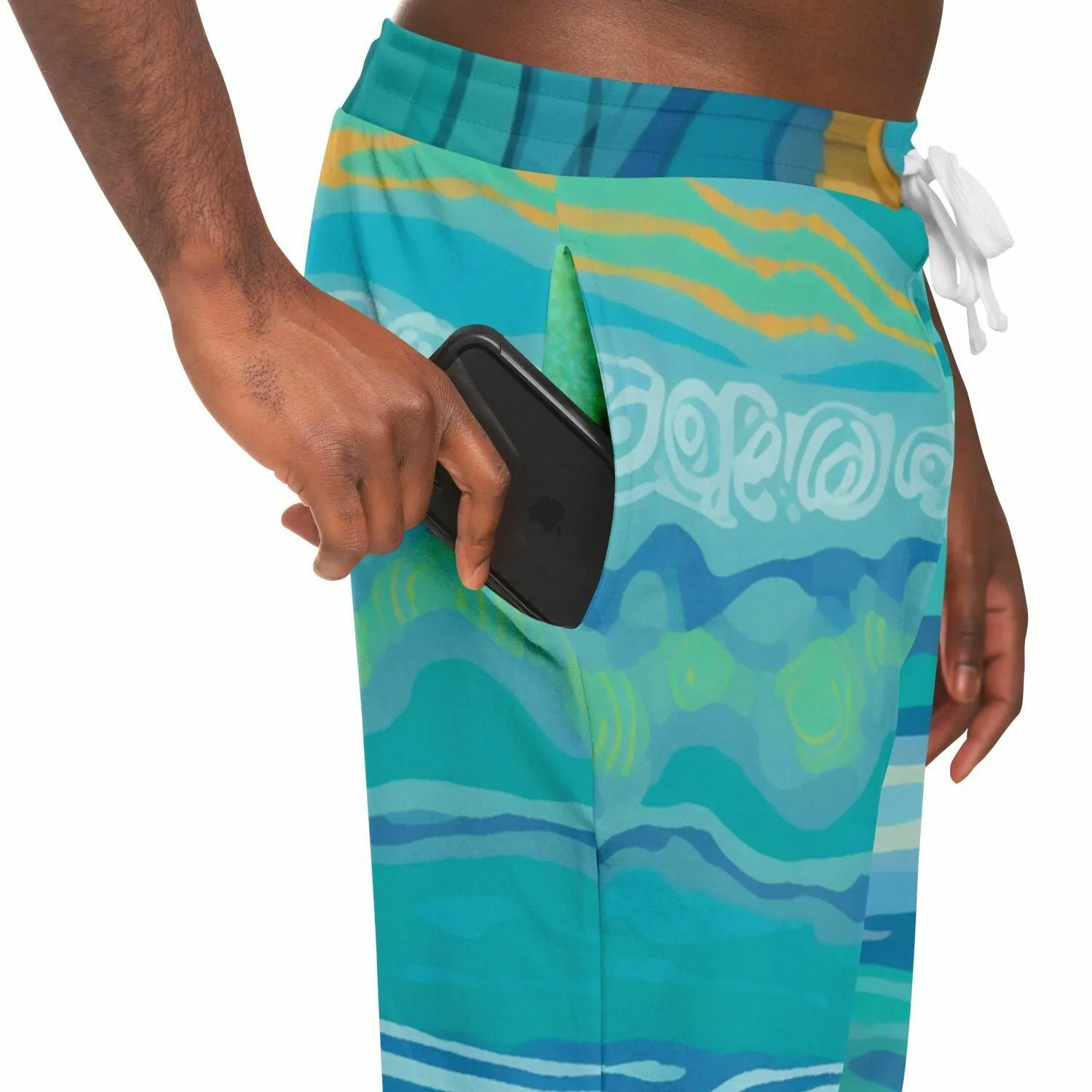 Bahamian Blue Waves Eco-Poly Unisex Joggers