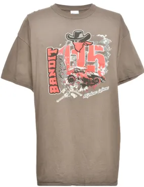 Bandit Racing Grey Gildan Printed T-shirt - XL