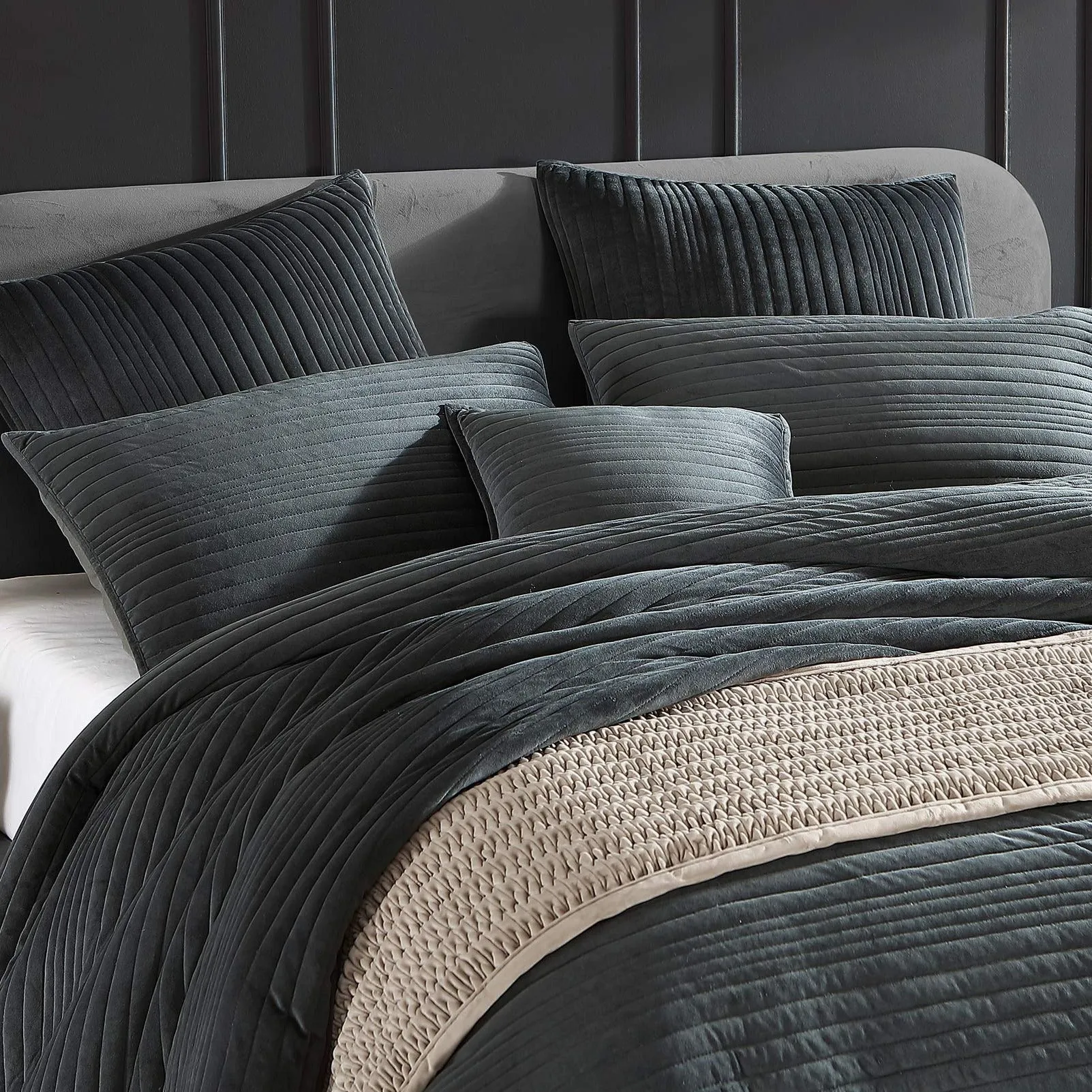 Barlow Slate Quilt Cover Set by Private Collection