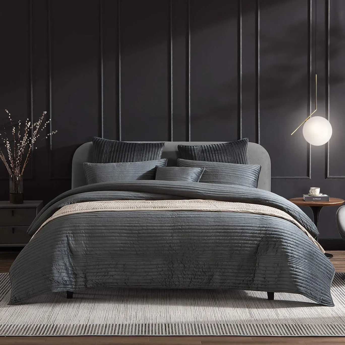 Barlow Slate Quilt Cover Set by Private Collection