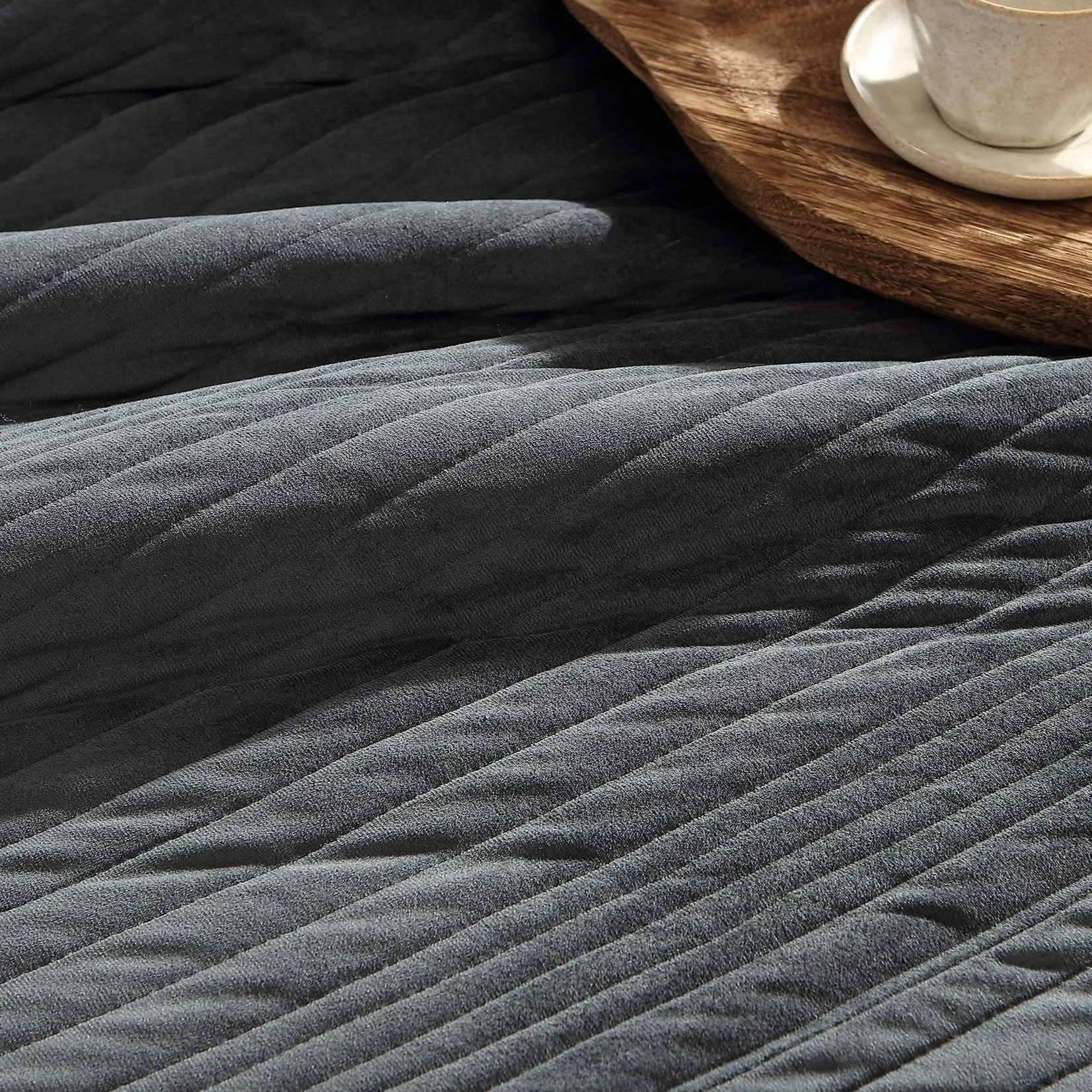 Barlow Slate Quilt Cover Set by Private Collection