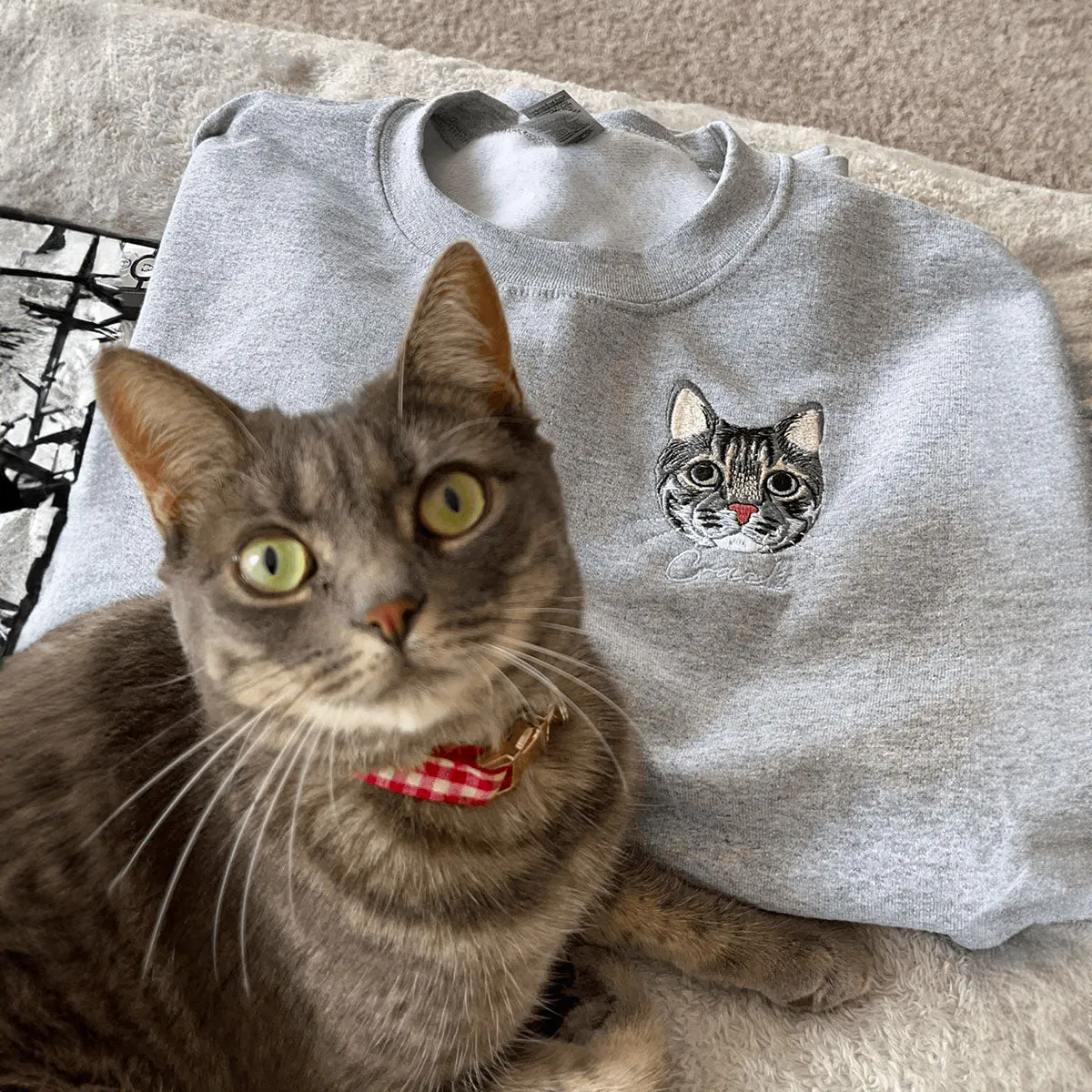 Bernedoodle Mom Sweatshirt or Hoodie, Custom Embroidered Gift from Photo Name