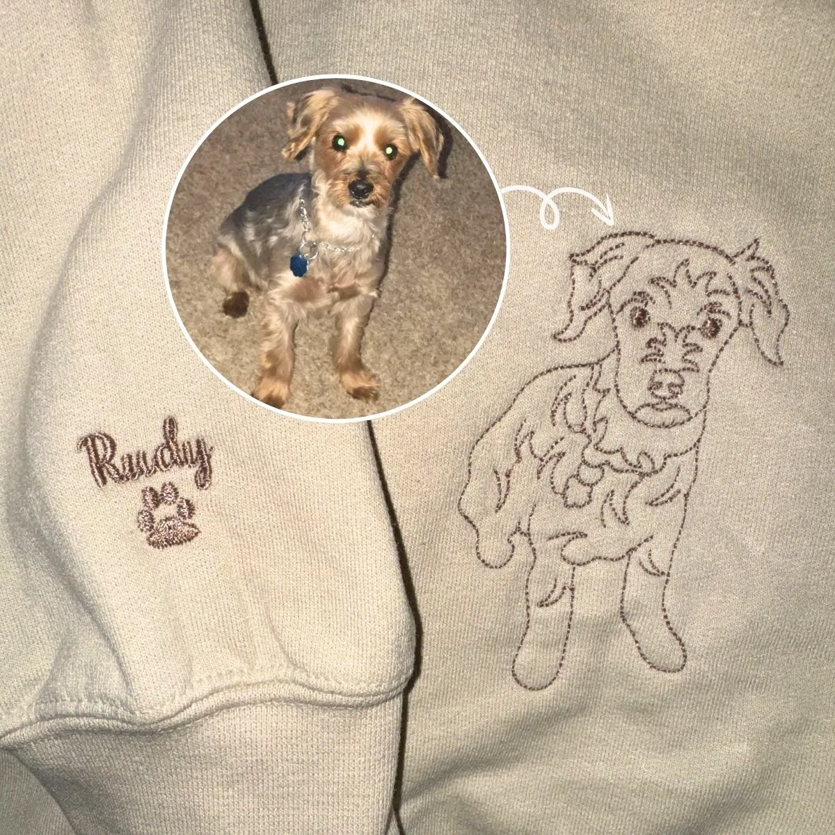 Bernedoodle Mom Sweatshirt or Hoodie, Custom Embroidered Gift from Photo Name