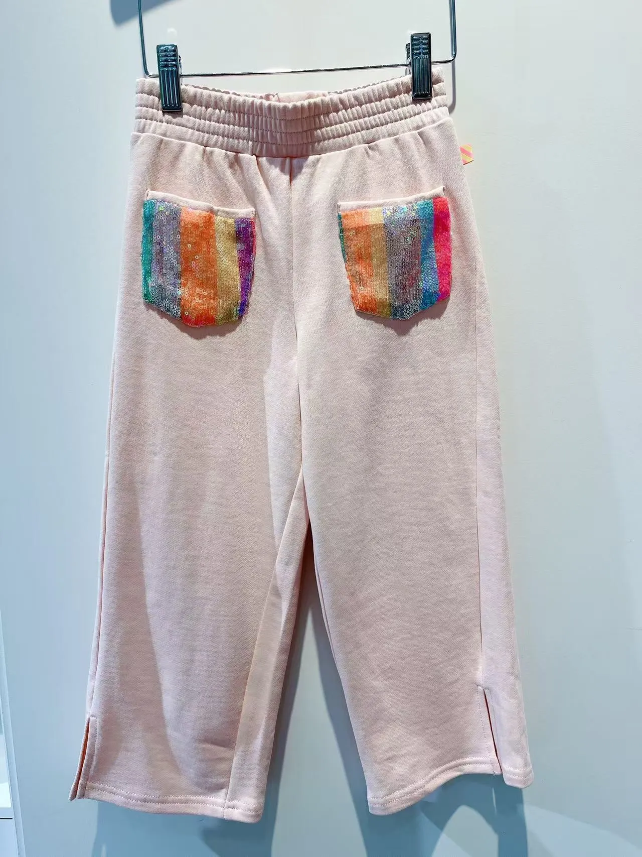 Billieblush Pink Cotton Sequin Pocket Joggers