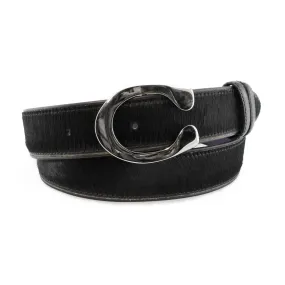 Black pony hair horseshoe belt