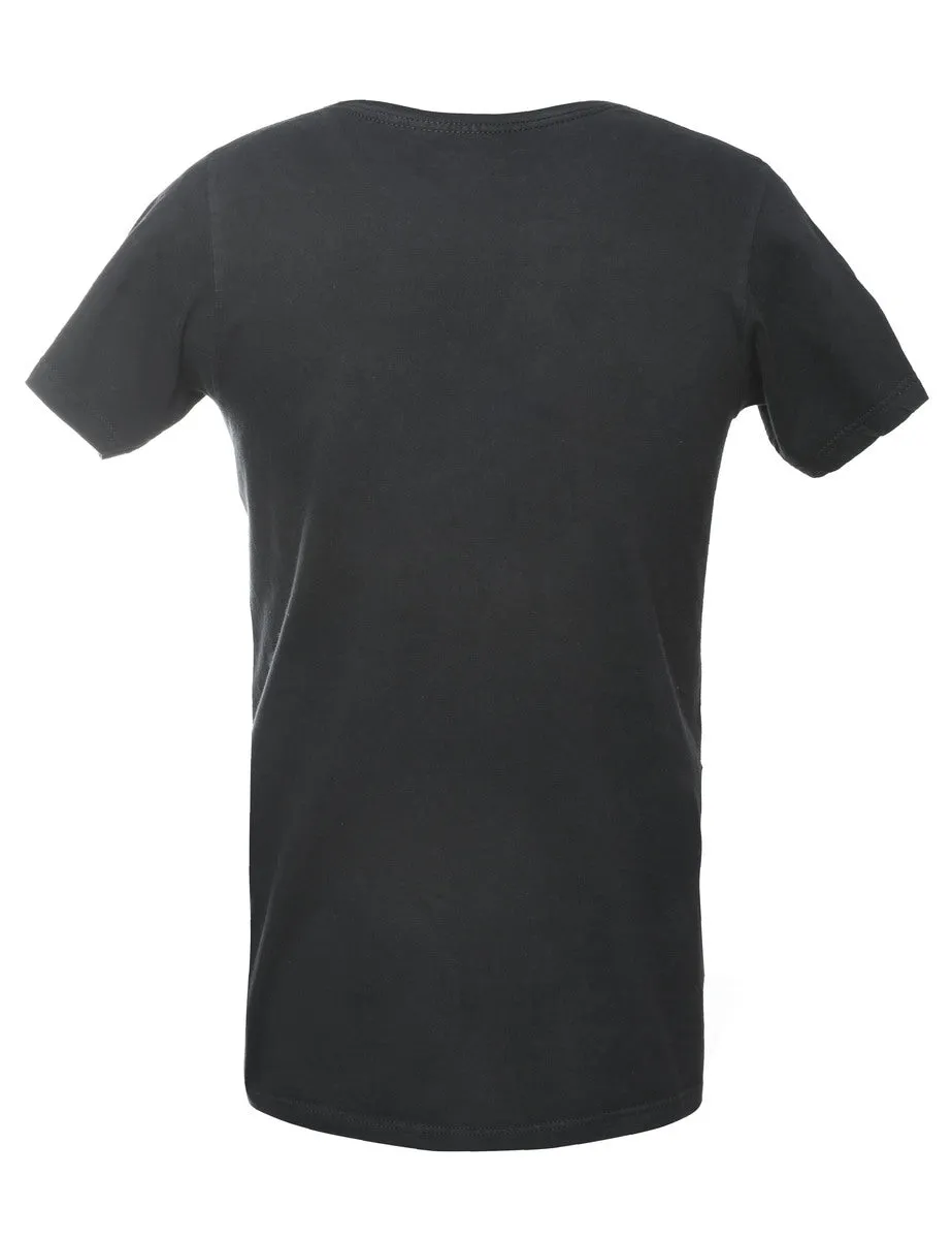 Black Printed T-shirt - S