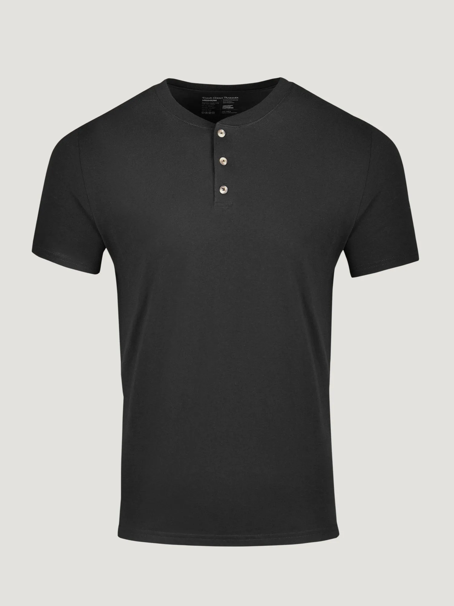 Black Short Sleeve Henley