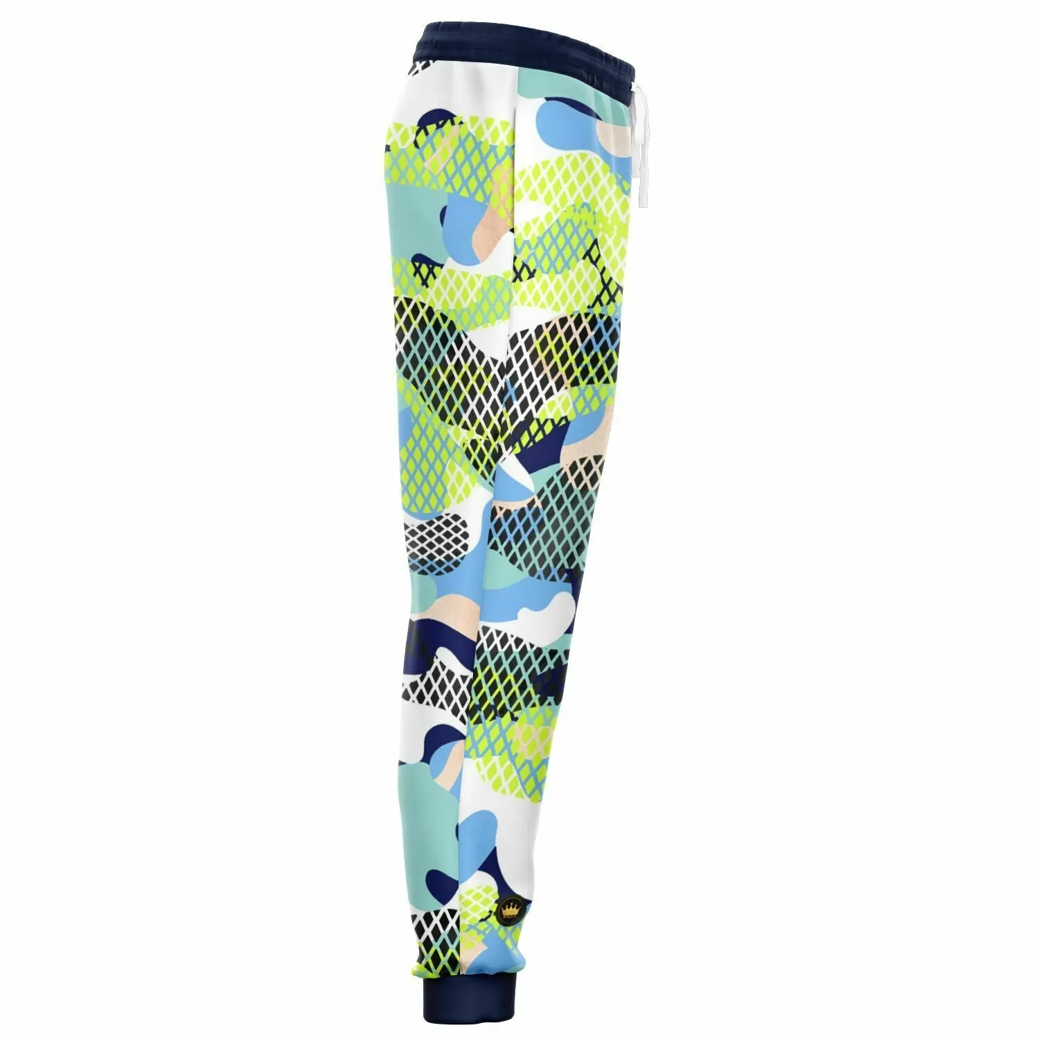 Blue and Lime Eco-Poly Camo Unisex Joggers