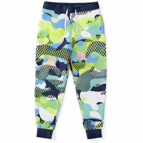 Blue and Lime Eco-Poly Camo Unisex Joggers