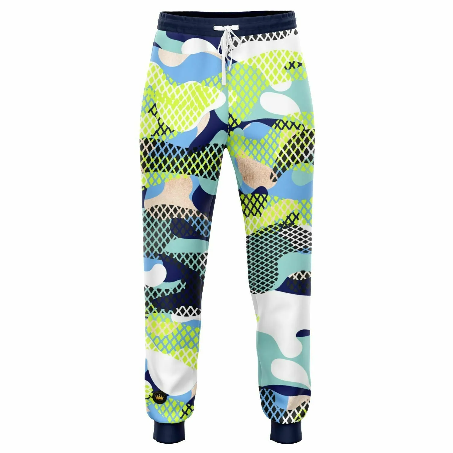 Blue and Lime Eco-Poly Camo Unisex Joggers